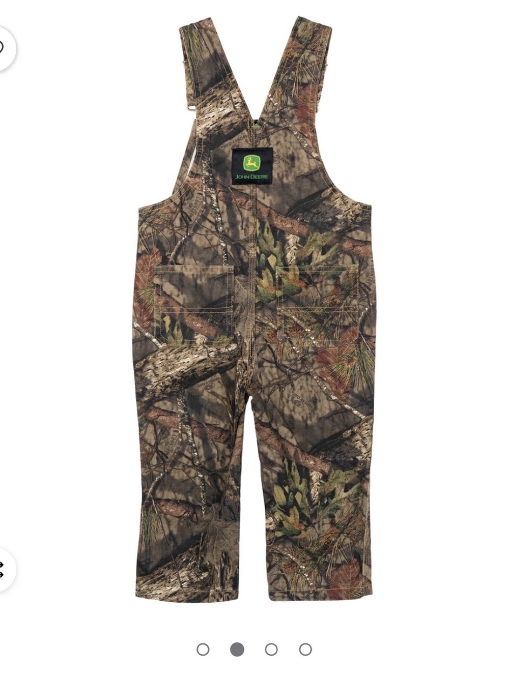 John Deere Camouflage Kids Bib Overalls in Green and Brown
